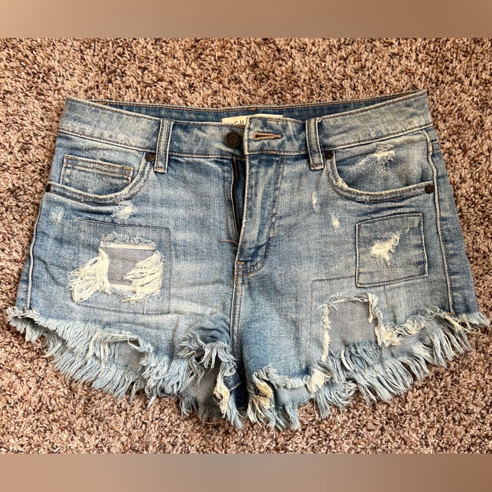 High rise denim cutoff shorts - eunina size S